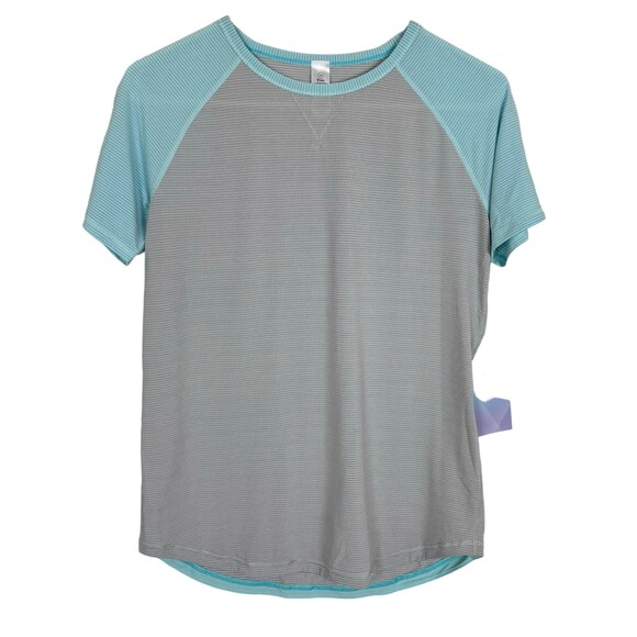 NWT Ivivva Lululemon Aspiration Blue Gray Tee T-Shirt Girls 14 - Picture 1 of 5